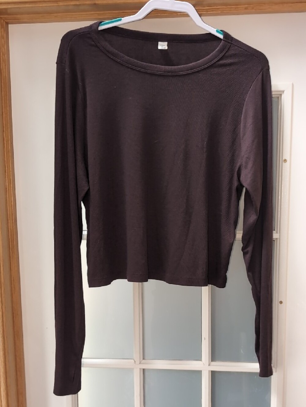 Old Navy Eggplant Long-Sleeve Crop Top